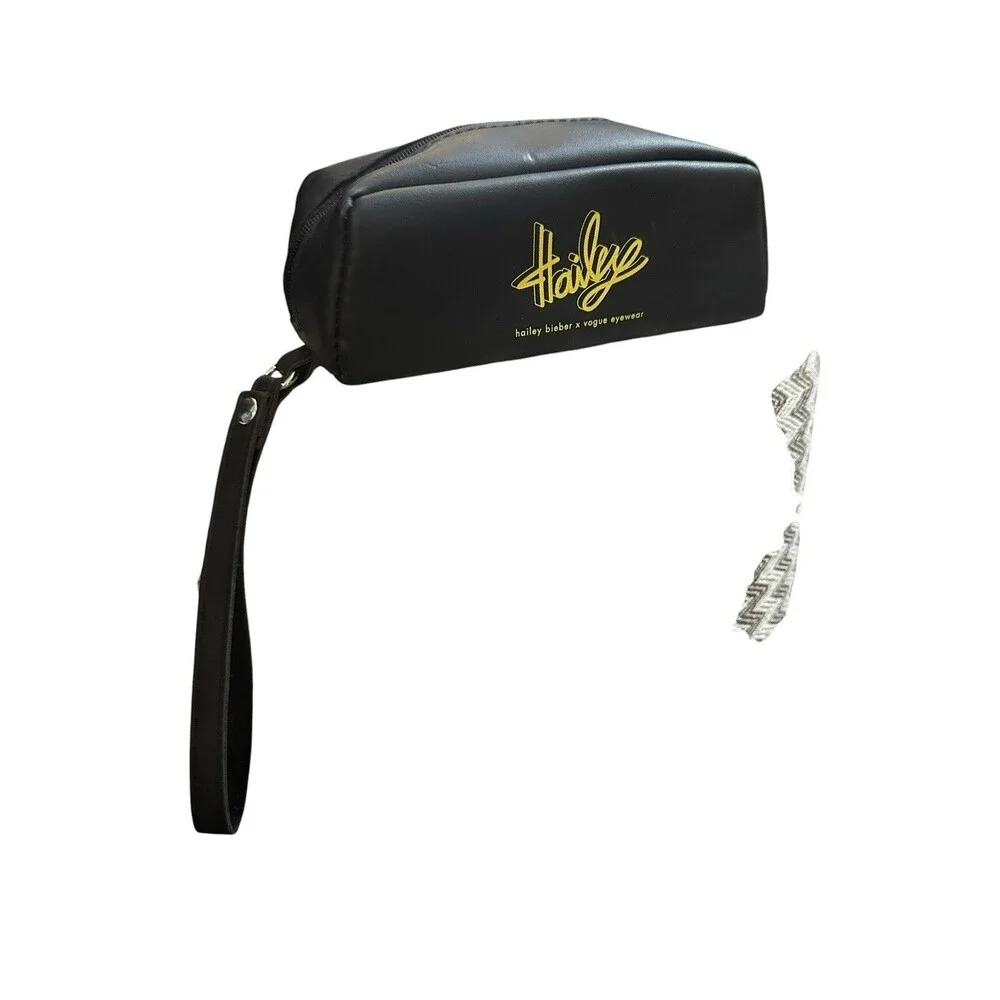 Hailey Bieber x Vogue Eyewear Sunglasses Case-Black w/Strap-Zippered-CASE ONLY